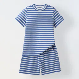 SPUNKIES Boys Striped Round Neck T-Shirt With Shorts-image-68