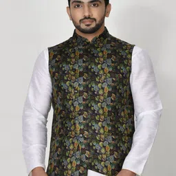 RANAK Digital Printed Woven Nehru Jacket-picture-5