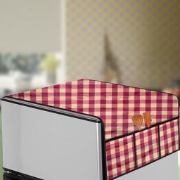 The Furnishing Tree Maroon Printed Refrigerator Cover-image-33