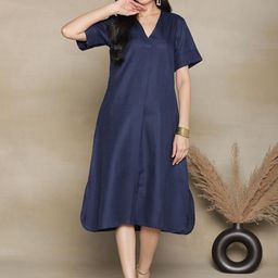LetsDressUp V-Neck Cotton A-Line Midi Dress-picture-24