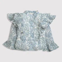 Tiny Girl Floral Print Flutter Sleeve Top-picture-10
