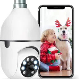 PANORAMIC 1080p WiFi Auto RotationMini Lamp CCTV 1440p Home Security Light Wireless Security Camera-16