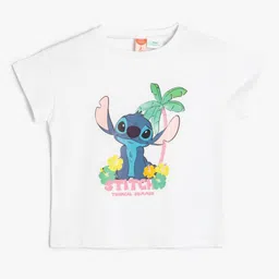 Koton Girls Typography Printed Applique T-shirt-image-89