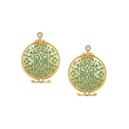 Stefan Gold-Plated Circular Dangler Studs Earrings-image-10