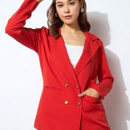 SASSAFRAS Double-Breasted Casual Blazer-image-37
