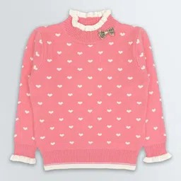 KNITCO Girls Ribbed Pullover Round Neck Loose Fit Sweater-image-45