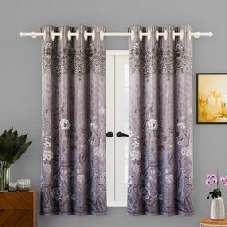 Aura Brown & Grey Set of 4 Floral Door Curtain-image-17
