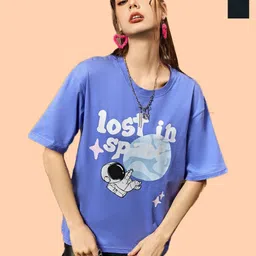 Metronaut Women 2 Printed Henley Neck Applique T-shirt-picture-12