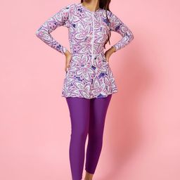 LYCOT Printed Round Neck Swimming Dress-image-43