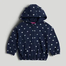 mothercare Girls Printed Hoodie Windcheater Open Front Jacket-picture-29