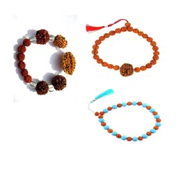Divine souvenirs Unisex Set Of 3 Artificial Beaded Elasticated Bracelets-99