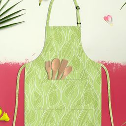 ArtzFolio Green Cotton Printed Waterproof Apron-image-89