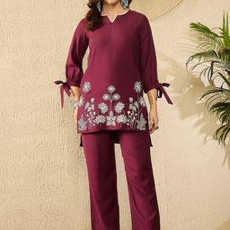 KALINI Embroidered Tunic & Trousers Co-Ord Set-picture-3
