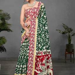 KALINI Ajrak Block Print Saree-4