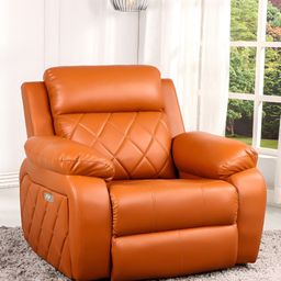 SOLIS Royale - The Desired Comfort Tan Brown Leather Ultimate Comfort Powered Recliner-1
