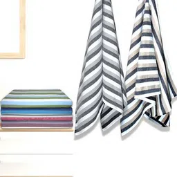 Athom Living Black & Green 5 Striped Cotton 210 GSM Bath Towel-image-21