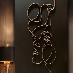 Alaaya Decor Black Glossy Love Abstract Metal Wall Decor-58