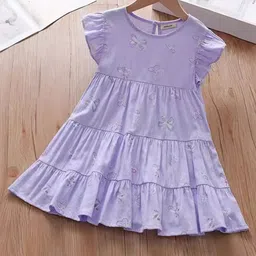 INCLUD Girl Butterfly Print Flutter Sleeve Tiered Fit & Flare Dress-image-17
