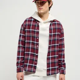 THE BEAR HOUSE 
Men Cotton Checked Casual Shirt-image-83