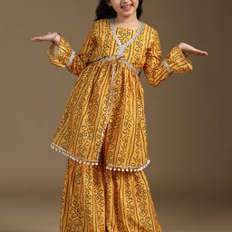 Sangria Girls Printed Kurta Set-image-26