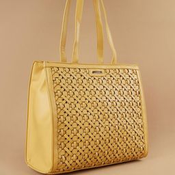 CODE by Lifestyle PU Textured Structured Shoulder Bag With Cut Work-15