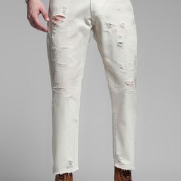 Jack & Jones Men Frank High-Rise Highly Distressed Ripped Dad Fit Jeans-image-57