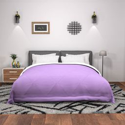 Myntra Elegant Homes Cream & Purple 300 GSM Reversible Double Bed Comforter-image-77