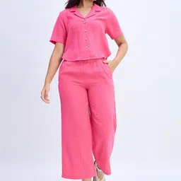 Nun Pure Cotton Shirt With Trousers Co-Ords-56