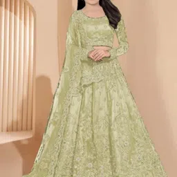 F Plus Fashion Girls Embroidered Semi-Stitched Lehenga & Unstitched Blouse With Dupatta-image-97