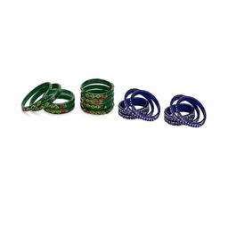 SOMIL Set Of 16 Stones Studded Glass Bangles-picture-8