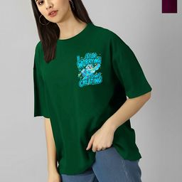 Kushi Flyer Women 2 Printed V-Neck Applique T-shirt-image-96
