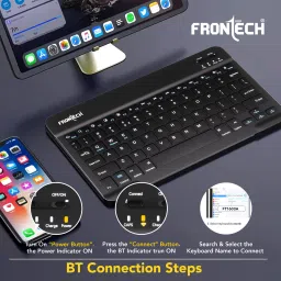 Frontech FT-1603A Wireless, Bluetooth, Smart Connector Laptop-size Multi-device Keyboard Compatible with Laptop, Desktop, Mac, Tablet image 5