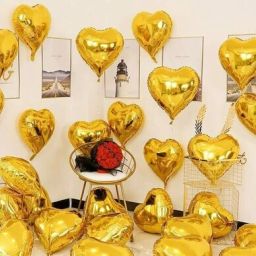 Solid Gold Heart Foil Balloons for Birthday Anniversary Wedding Christmas Decoration Balloon-image-107