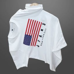Men Printed, Typography Round Neck Pure Cotton White T-Shirt-image-20