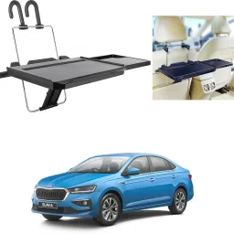 FT-08 Car Back Seat Tray, Foldable Laptop Desk and Food Tray For Skoda Slavia Cup Holder Tray Table-image-29