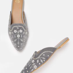 House of Pataudi Women Ethnic Embellished Mules-image-61