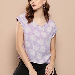 her by invictus Cap Sleeves Floral Print Top-image-92