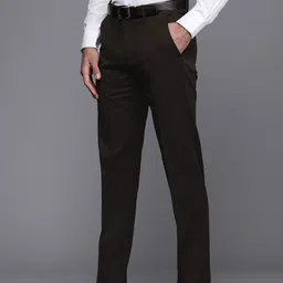 Louis Philippe Men Solid Mid-Rise Formal Trousers-image-99