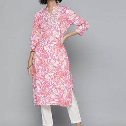 HERE&NOW Women Floral Printed Gotta Patti Kurta-52