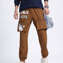 Kook N Keech Men Knit & Stitch Cargo Style Joggers-image-96