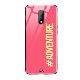DailyObjects Pink & Yellow Adventurous OnePlus 7 Glass Case image 1