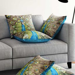 Alina decor Blue Set of 5 Printed 16" x 16" Square Cushion Covers-35