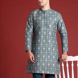Anouk Men Ethnic Motifs Printed Regular Kurta with Churidar-5