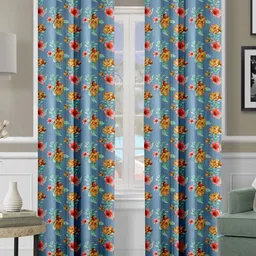 Aura Blue Set of 2 Ethnic Motifs Door Curtain-image-32
