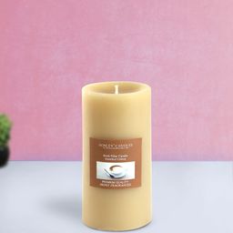 HOSLEY Beige Set of 3 Hazelnut Creme Aromatic Pillar Candles-38