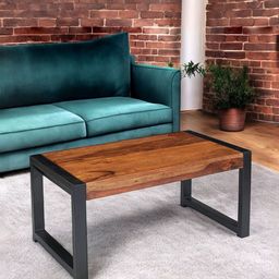 Ikiriya Coffee Brown Wood Contemporaryin Natural Teak Finish Rectangle Coffee Table-image-28