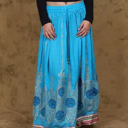 Exotic India Embellished Printed Flared Maxi A-Line Skirt-image-42