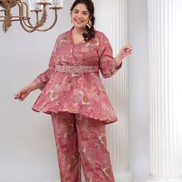 Bani Women Floral Print Tunic & Palazzos With A Belt-picture-36