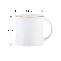 SONAKI Set of 6 White Bone China Tea Cups With 24K Gold Print image 4