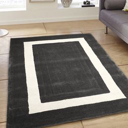 PRESTO Grey & Whiite Printed Woolen Carpet image 1